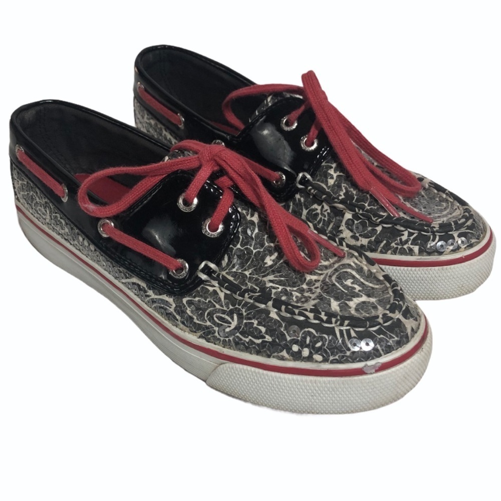 Sperry Topsider Sequin Paisley Deck Shoes 6